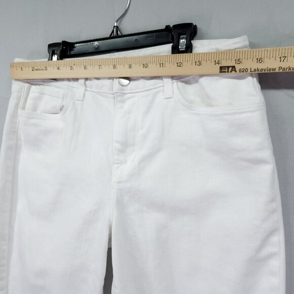 L’Agence Straight Leg Jeans 30 High Rise Baggie Cropped 24" White - Picture 3 of 12
